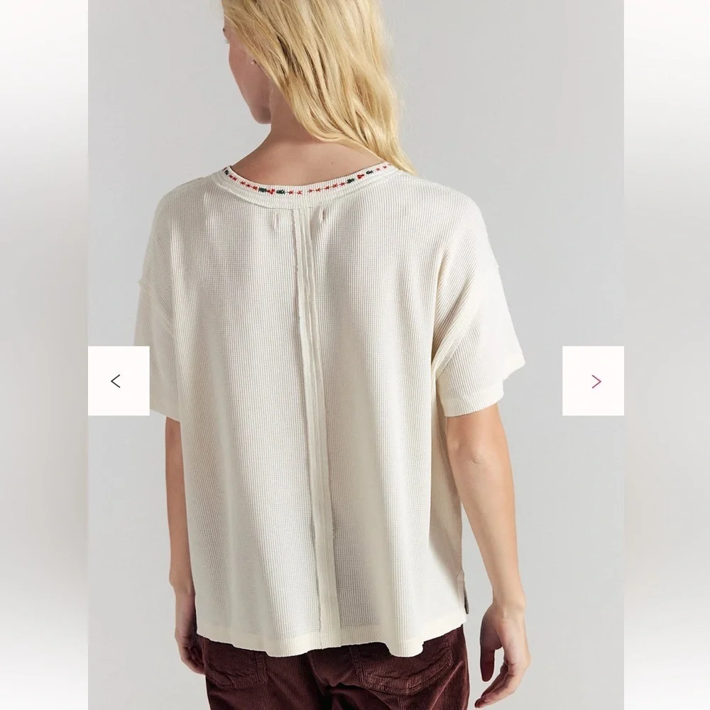 Free People We The Free Merry Meowy Tee Small Color: Ivory Combo NWT - Picture 4 of 8